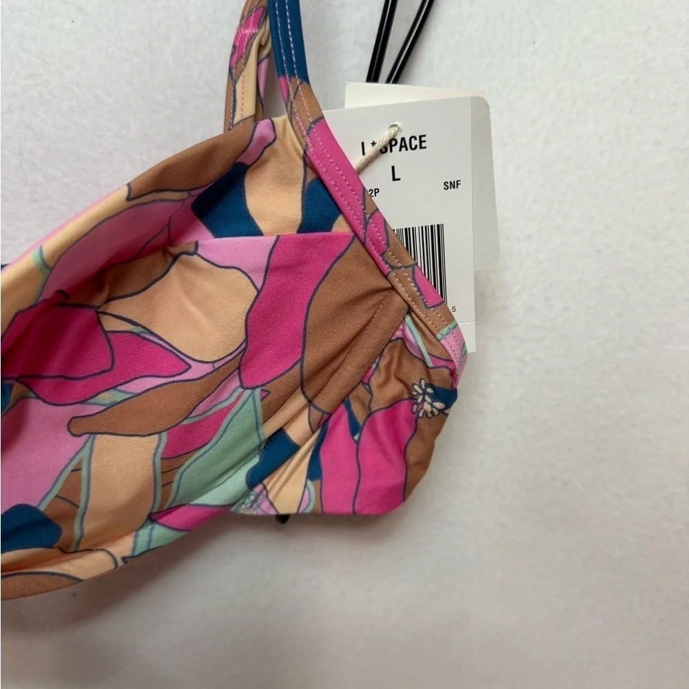 L*Space Rose Bikini Sundazed Floral Triangle Top NWT L